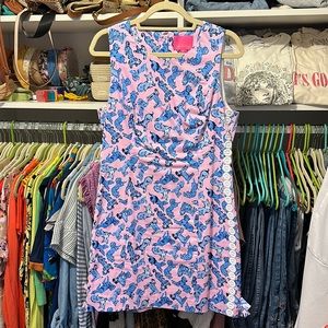 Lilly Pulitzer Ruff Night - pink and blue shift dress - size 12. Worn once!